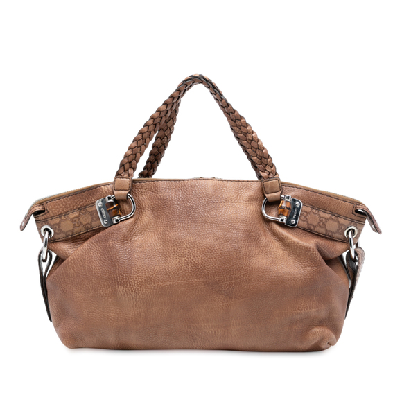 Gucci Handbags - Pre-Loved Gucci Medium Leather Bamboo Bar Tote
